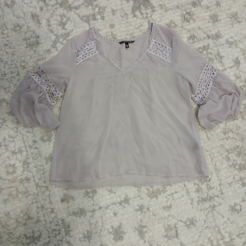 Victoria's Secret Women's Purple Mesh Long Sleeve Shirt  ~ Size S